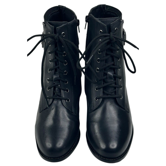 David Tate College Womens Black Leather Oxford Boots Size 8.5WW Extra Wide $220 - Picture 2 of 12